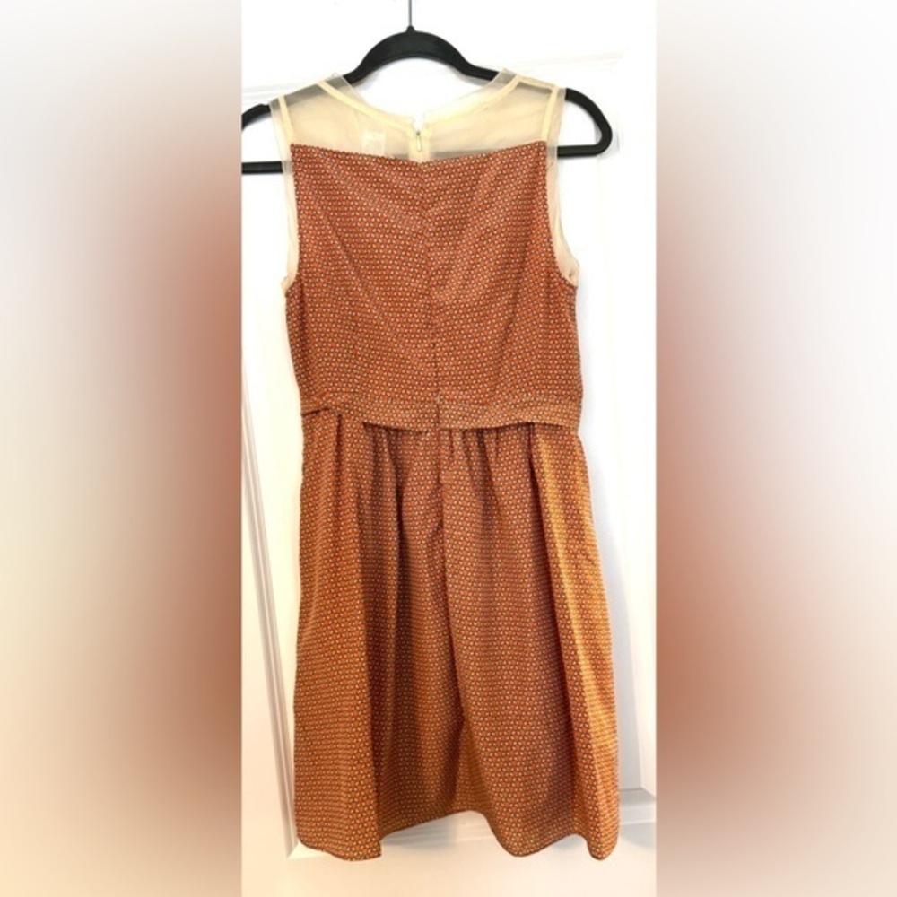 Esley for Anthropologie Sleeveless Orange butterfly calico Dress